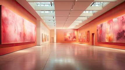 Canvas Print - walls blurred coral interior