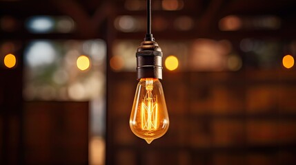 Canvas Print - suspended edison light