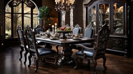 Poster - elegance dark wood furniture