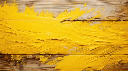 Poster - brushstrokes yellow paint splatter