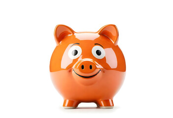 Wall Mural - Happy orange piggy bank ready for savings
