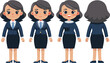 © Mustafa - Cartoon business woman character in formal attire from different angles