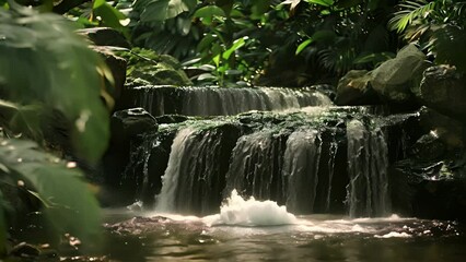 Poster - The sounds of a nearby waterfall can be heard creating a soothing and peaceful ambiance.