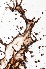 Wall Mural - A close-up shot of a splash of liquid on a white surface, perfect for use in science and technology contexts