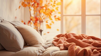 Canvas Print - bedroom blurred fall interior