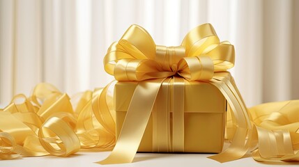 Canvas Print - gift ribbon yellow