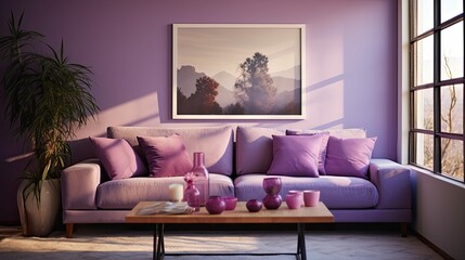 Canvas Print - living purple home