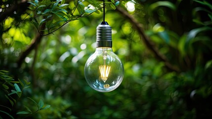 greenery light bulb hanging