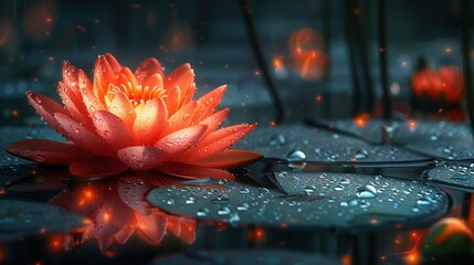 Wall Mural - Water Lily in a Mystical Pond