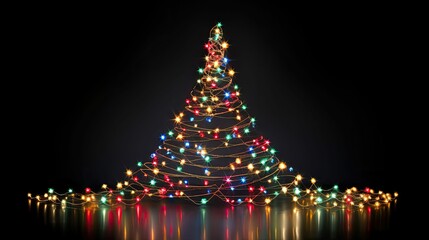 Sticker - tree holiday lights isolated