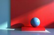 © Ева Поликарпова - A blue ball sitting on top of a red platform