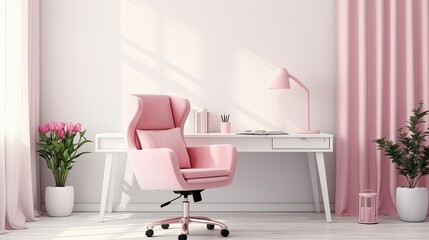 Canvas Print - design office pink