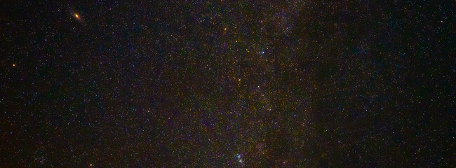 Wall Mural - panorama of the starry sky at night with stars and the milky way with galaxies