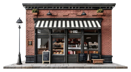 Canvas Print - PNG Cityscape coffee shop restaurant furniture indoors.