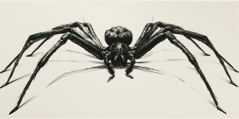 Wall Mural - A simple illustration of a spider in black and white