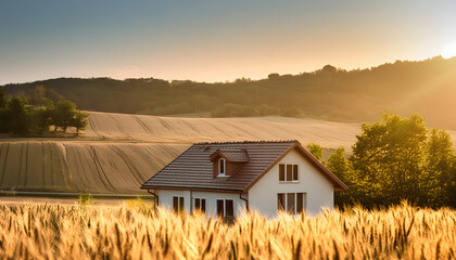 a house in a field