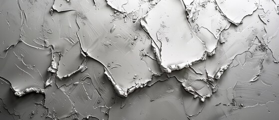 Wall Mural -  A black-and-white image of a wall with peeling paint on its sides