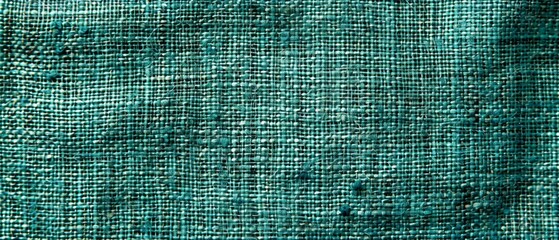 Wall Mural -  A tight shot of a green fabric, textured with minute, light blue dot-like protrusions on its outer surface