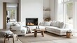 © ASA Creative - cozy scandinavian living room with fireplace