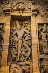 Wall Mural - Beautiful Pallava architecture and exclusive sculptures at The Kanchipuram Kailasanathar temple, Oldest Hindu temple in Kanchipuram, Tamil Nadu - One of the best archeological sites in South India	