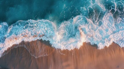 Wall Mural - Waves crash against the shore, a rhythmic heartbeat echoing through the sands.