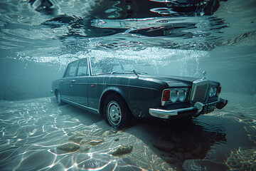 A car underwater