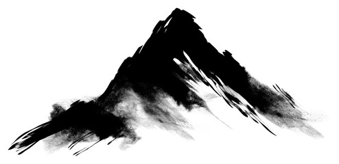 Sticker - PNG Mountain drawing sketch black.