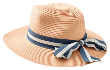 Sticker - PNG Beach straw hat ribbon white background headwear