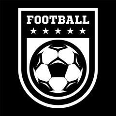 Wall Mural - Soccer ball, football logo. Sport games. Sporting equipment. Emblem, badge.