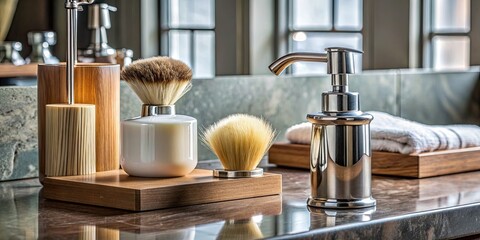 Canvas Print - Elegant bathroom with grooming essentials.