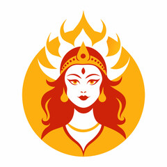 Wall Mural - Lord Durga logo icon Vector Illustration 
