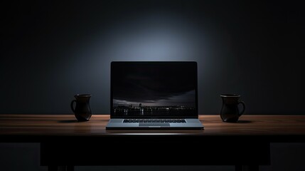 Wall Mural - modern macbook dark