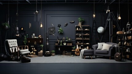 Poster - curated dark gray studio background