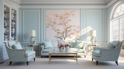 Canvas Print - pastel interior painting house