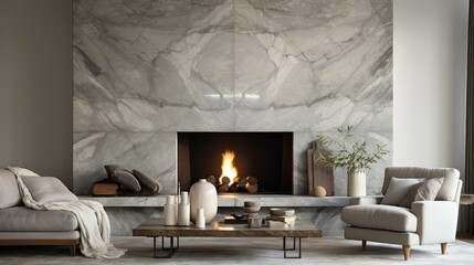 Wall Mural - room gray marble