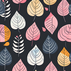 Wall Mural - seamless pattern with leaves