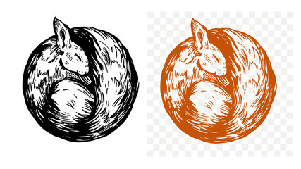 Wall Mural - squirrel sketch, hand drawn, vector illustration, black outline