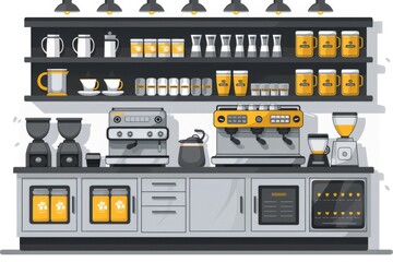 Sticker - Detailed illustration of various coffee brewing equipment and tools