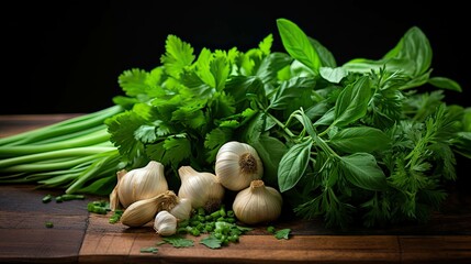 Canvas Print - basil herb garlic fresh