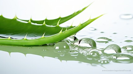 Poster - leaf aloe on white