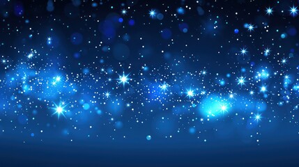 Wall Mural - Beautiful night sky filled with sparkling stars and blue hues.