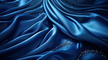 Sticker - luxurious blue satin