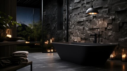 Canvas Print - bathroom modern dark