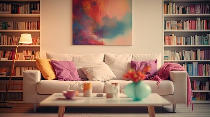 Canvas Print - cozy blurred interior design trend