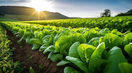 Wall Mural - lush nature lettuce salad