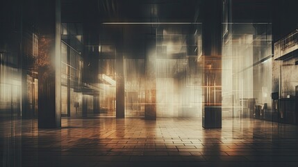 Canvas Print - architecture blurred building interior