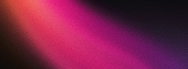 Wall Mural - grainy magenta pink purple black noisy background, dark vibrant color gradient banner backdrop desig