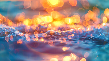 Poster - Abstract blur light on sea and ocean, clear water close up colorful background.