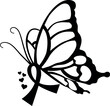 © urwa - Butterfly Cancer Ribbon Cut File, SVG file for Cricut and Silhouette , EPS , Vector, DXF , JPEG , Logo , T Shirt