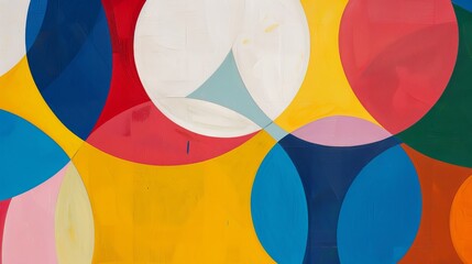 Wall Mural - Abstract geometric art with colorful overlapping circles
